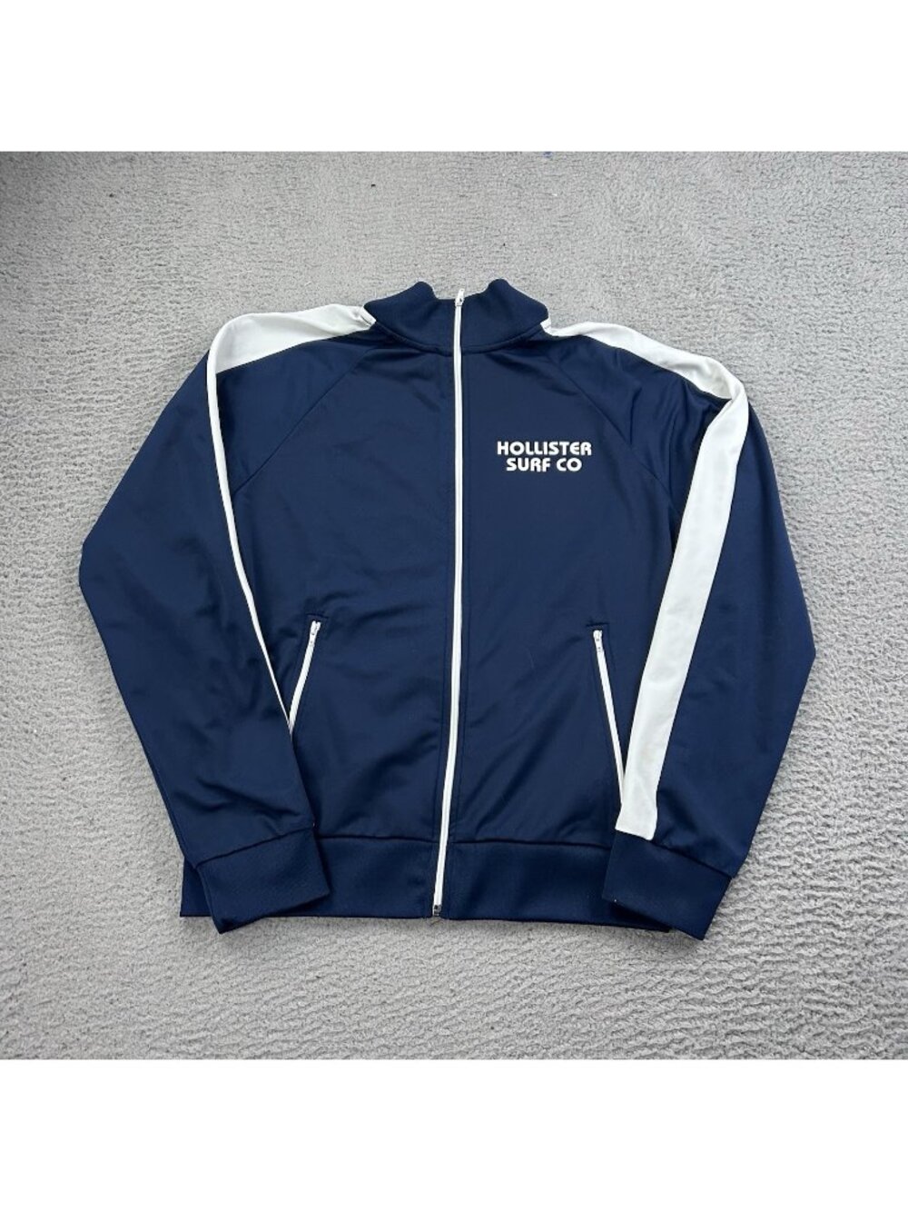 Hollister Surf Club Blue Full Zip Pro Sport Size Medium Sweatshirt Y2K